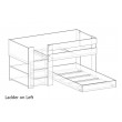 Low height loft bed with transverse lower bed